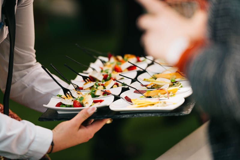 Catering buffet spread for large event